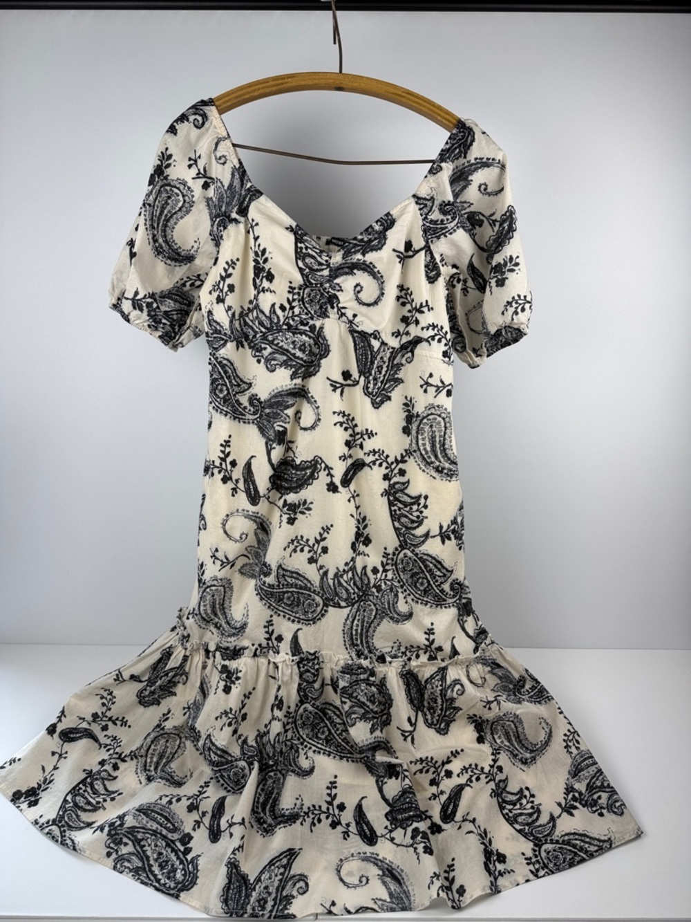 Mexx Black and Cream Paisley Cotton Summer Dress